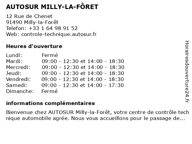 Autosur milly discount la foret